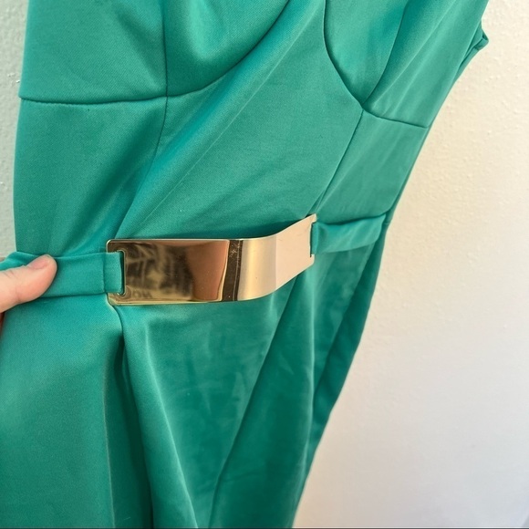 Gracie Sleeveless V-Neck Mini Dress Green - Picture 5 of 10